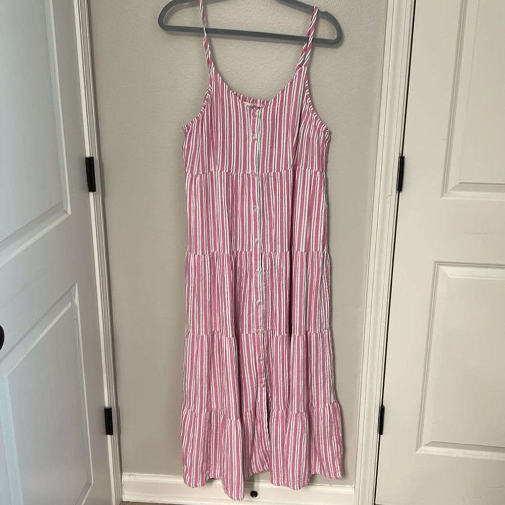 Universal Thread Pink and White Striped Maxi Dress - Picture 6 of 8